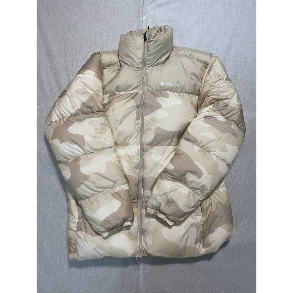 Columbia Jacket Mens White Camo Puffer Insulated Full Zip Windbreaker Coat XLT